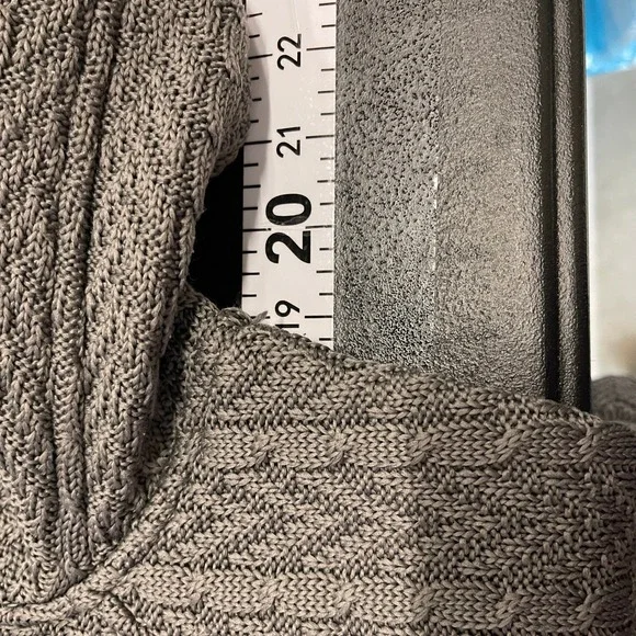 Spyder Cable Knit Sweater Jacket Women M Gray Fleece Lined Cabin Skiing Full Zip - Picture 12 of 13
